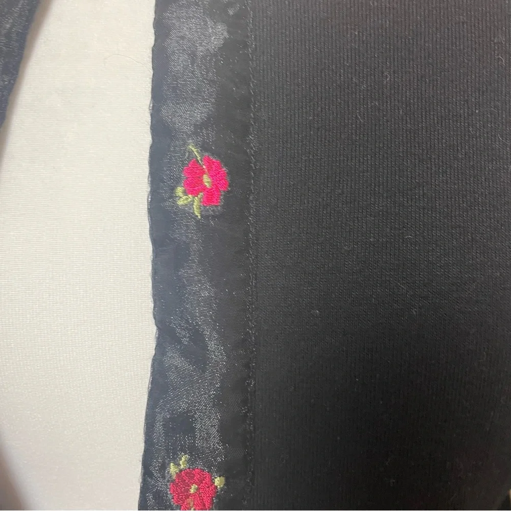 dorothy perkins Size 14 floral cardigan black long sleeves vintage y2k Red Trim - Picture 5 of 15